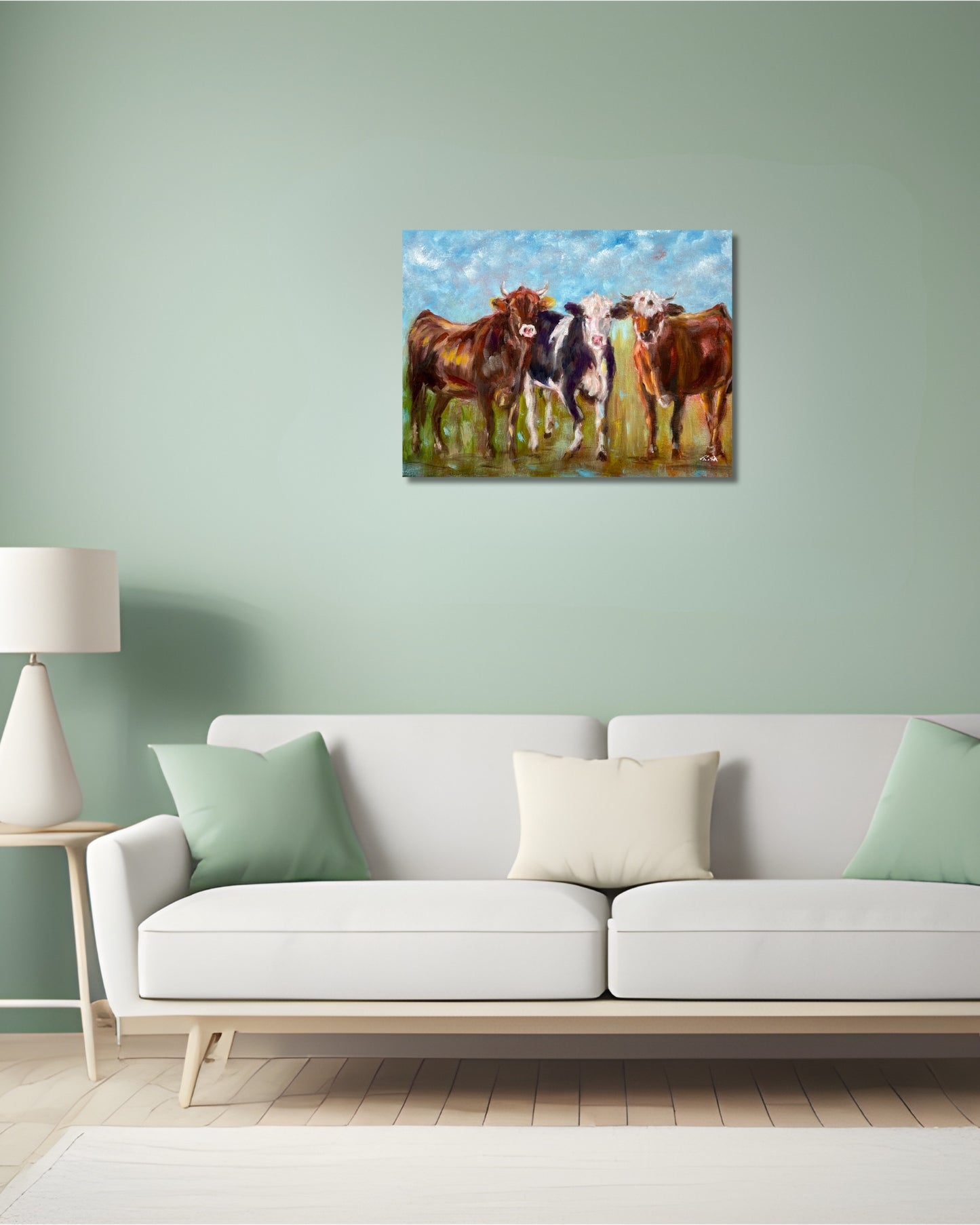 Three Cows Under Open Skies