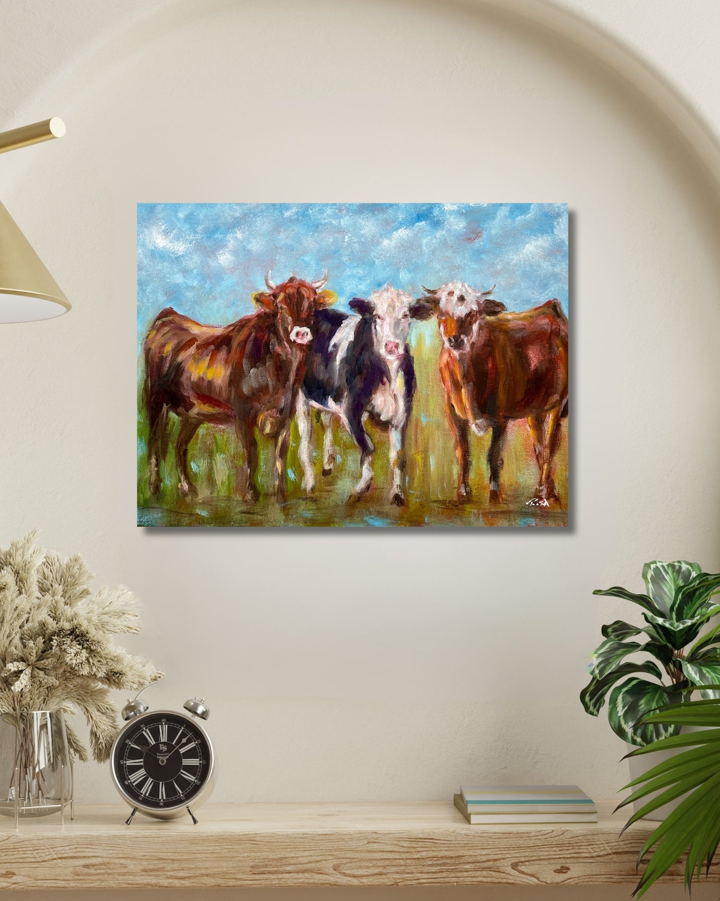 Three Cows Under Open Skies