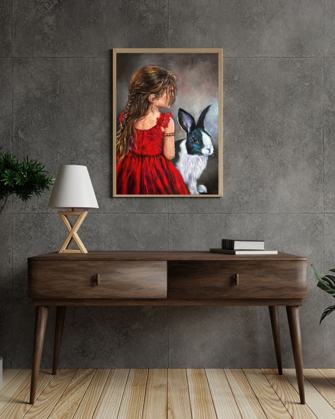 The Girl in Red and Her Rabbit