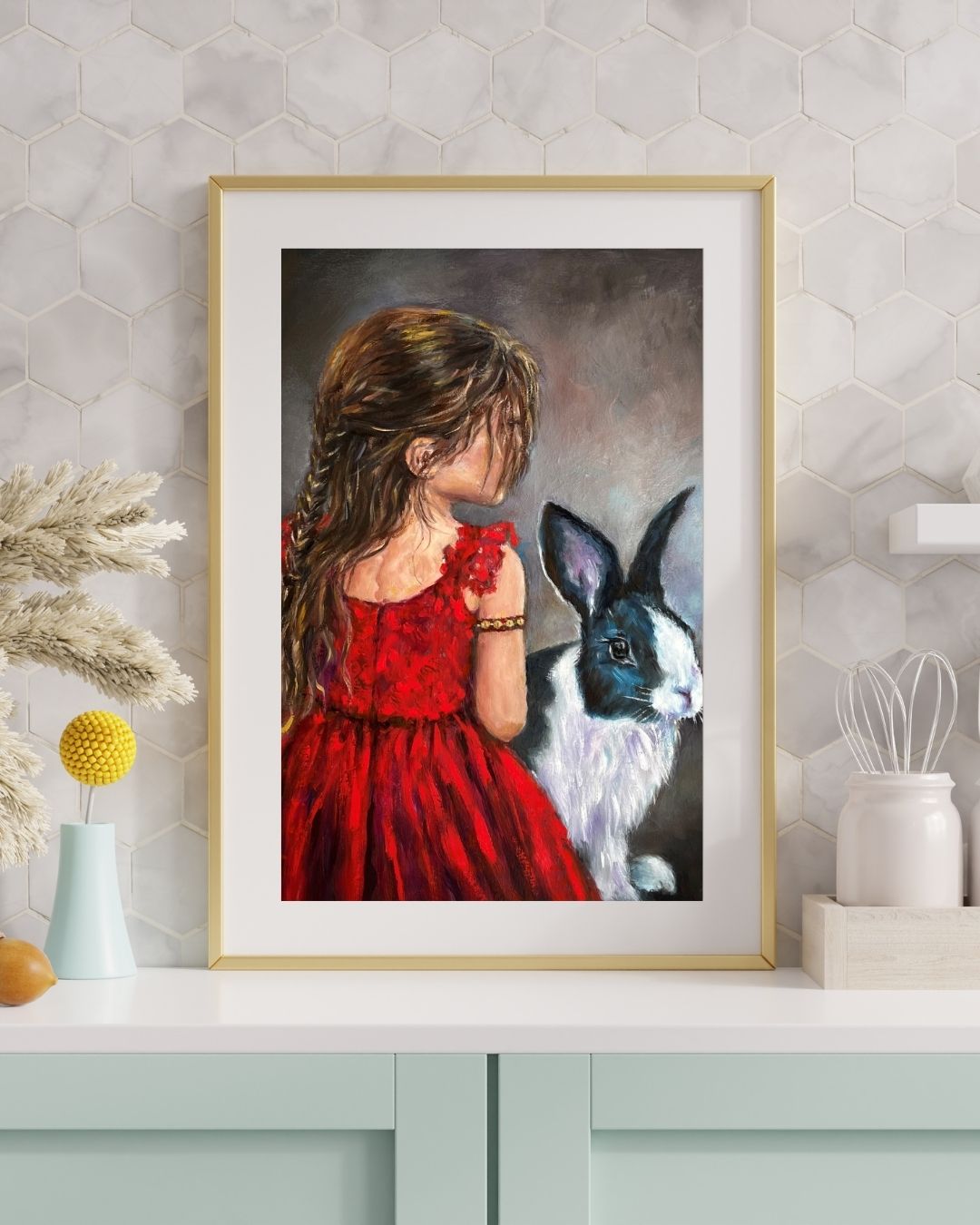 The Girl in Red and Her Rabbit