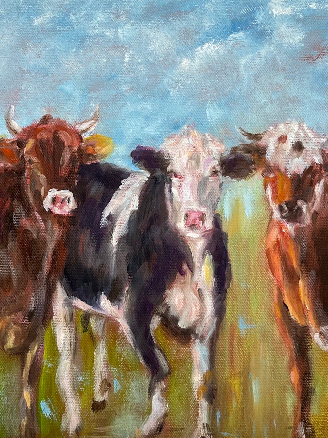 Three Cows Under Open Skies