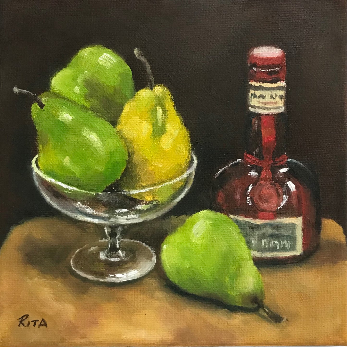 Pears, Glass and Bottle