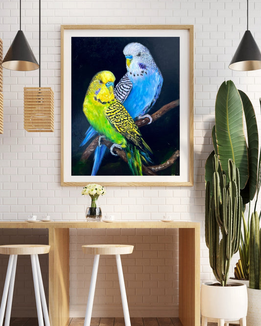 Budgie Brillance- Fine Art Paper Print