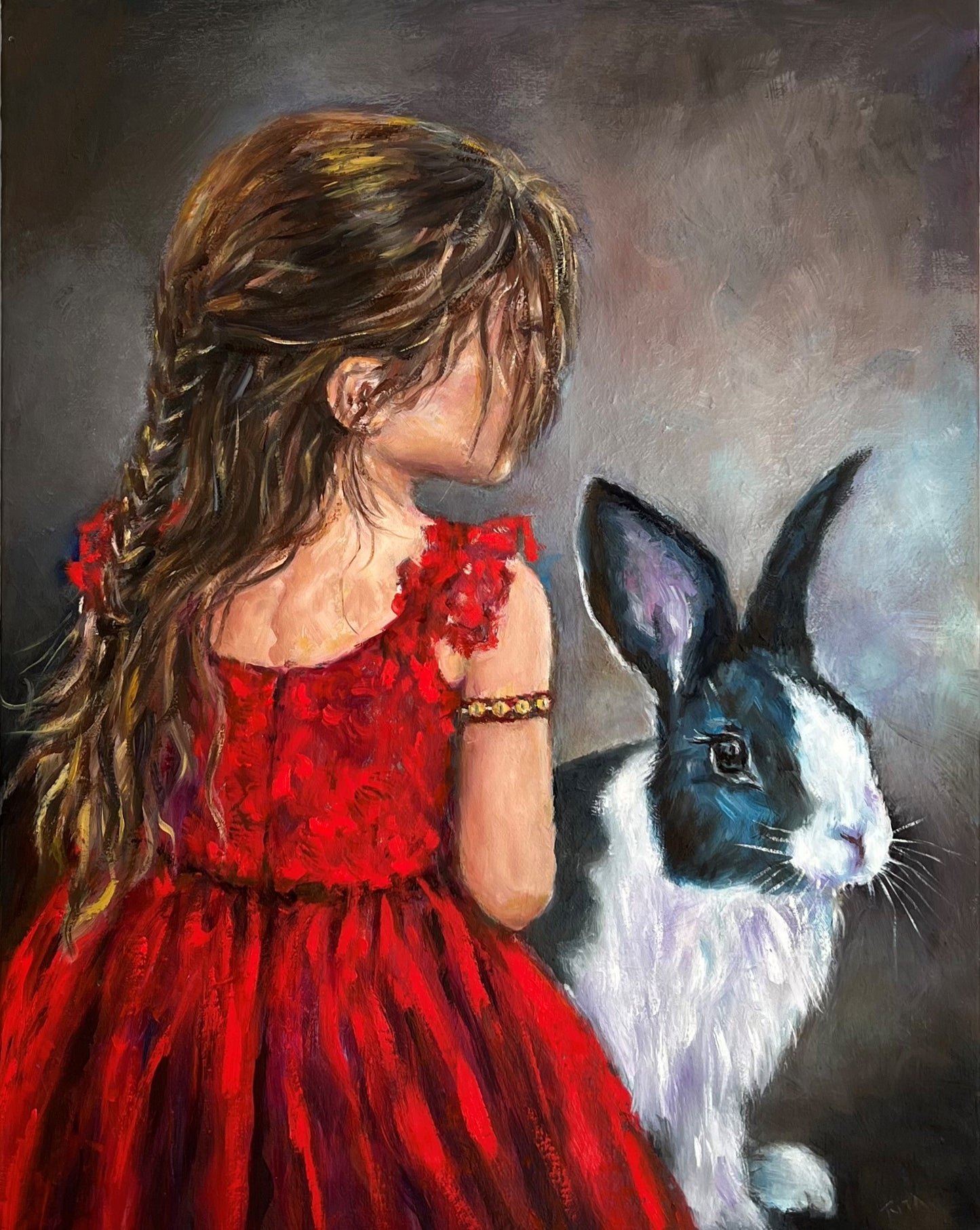 The Girl in Red and Her Rabbit